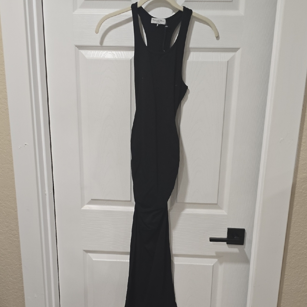 Michael Stars Black Halter Bodycon Maxi Dress